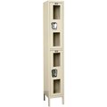 Hallowell 2-Tier 2 Door Clear View Locker, 12W x 12D x 36H, Tan, Unassembled USV1228-2PT-GL